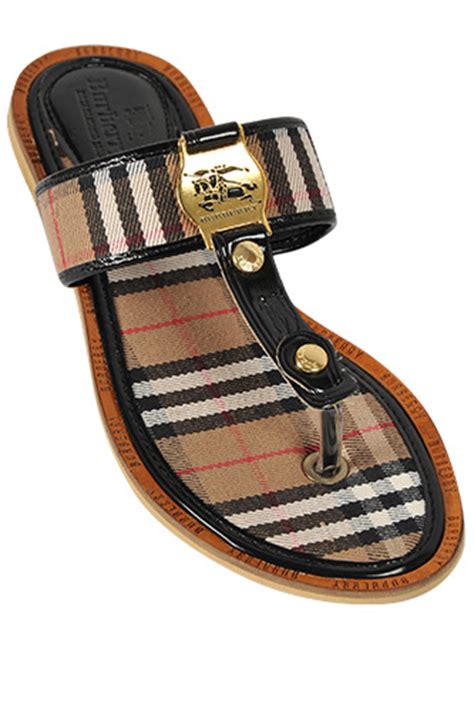 burberry men's flip flops|men's Burberry leather slide shoes.